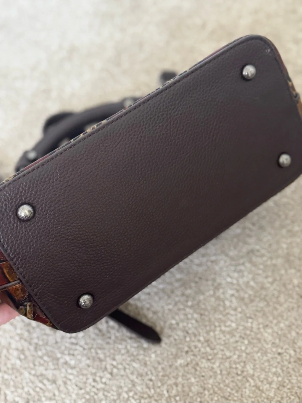 Artisan Embossed Floral Leather handbag